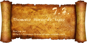 Thomasz Honorátusz névjegykártya